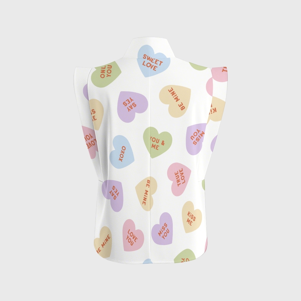 Women's Conversation Hearts for Valentines Printed Scrub Set CL03