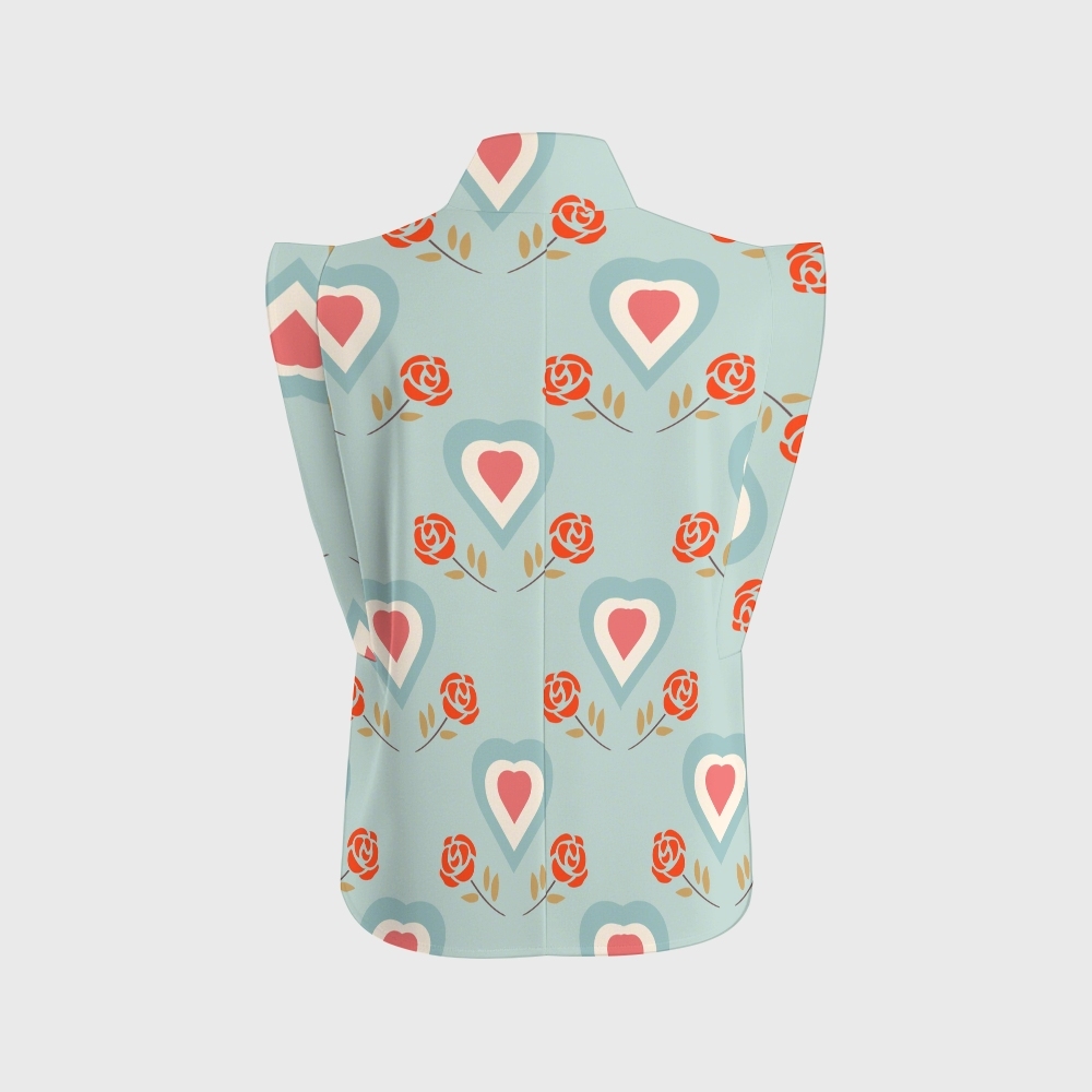 Women's Heart Floral Printed Scrub Set CL04