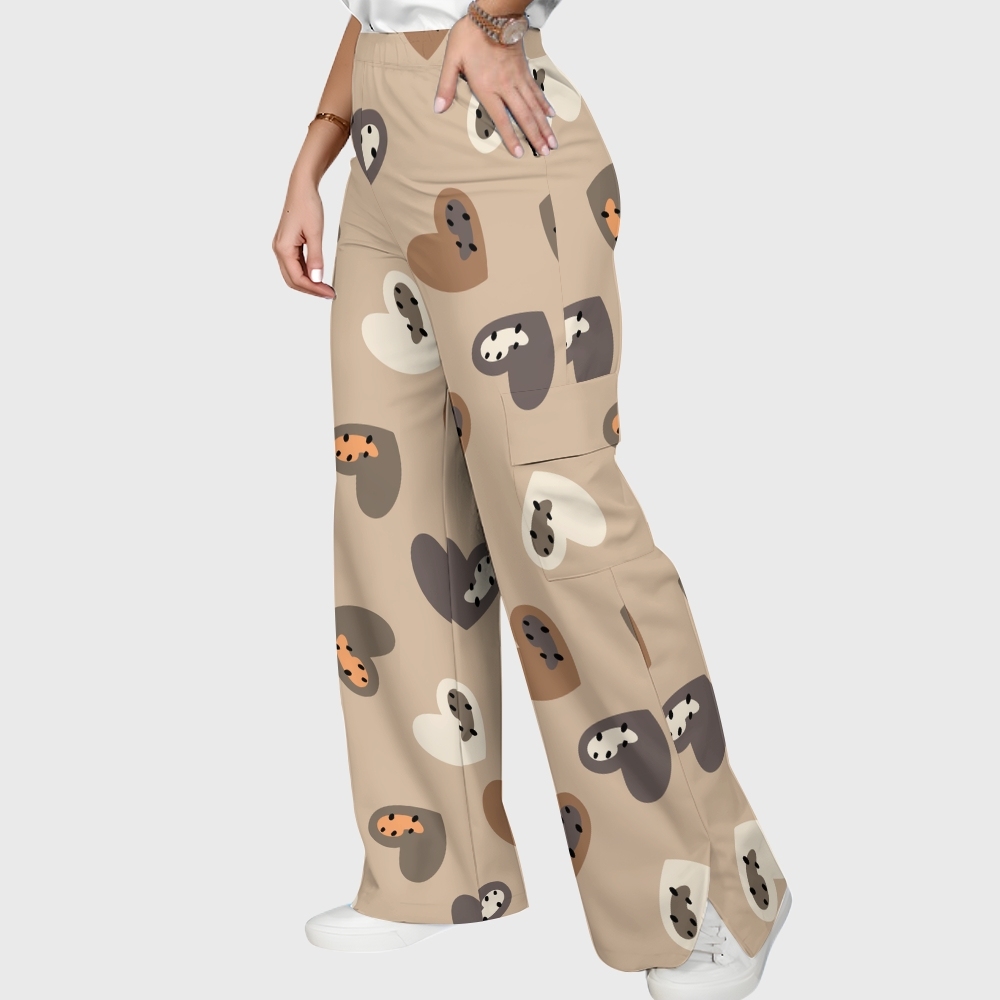 Women's Cheetah Heart Printed Scrub Set CL06