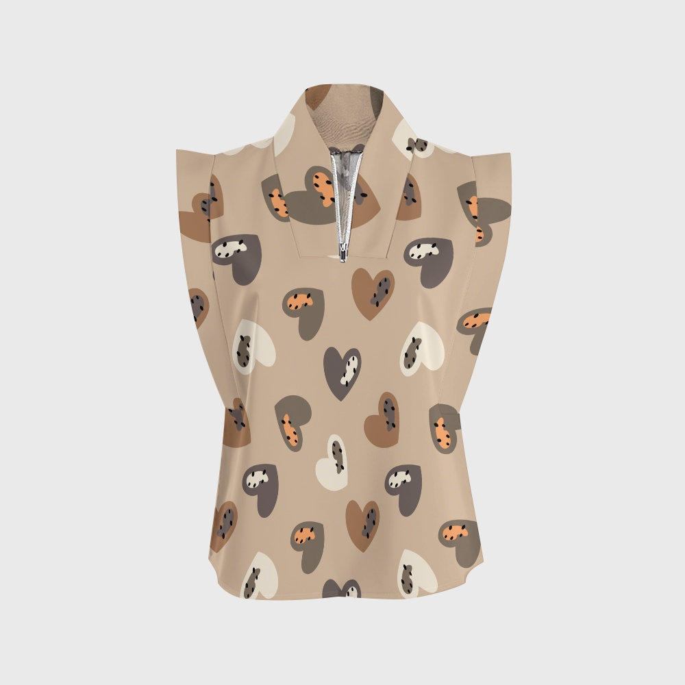 Women's Cheetah Heart Printed Scrub Set CL06