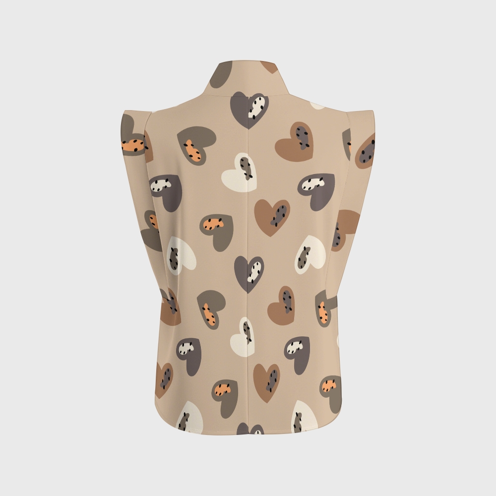 Women's Cheetah Heart Printed Scrub Set CL06