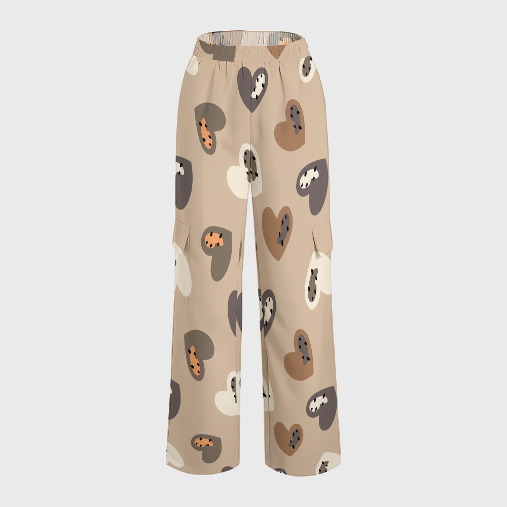 Women's Cheetah Heart Printed Scrub Set CL06