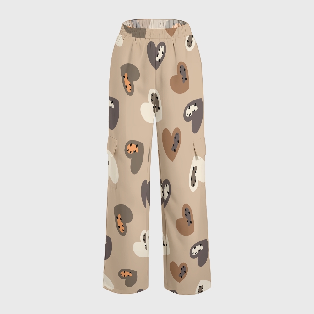 Women's Cheetah Heart Printed Scrub Set CL06