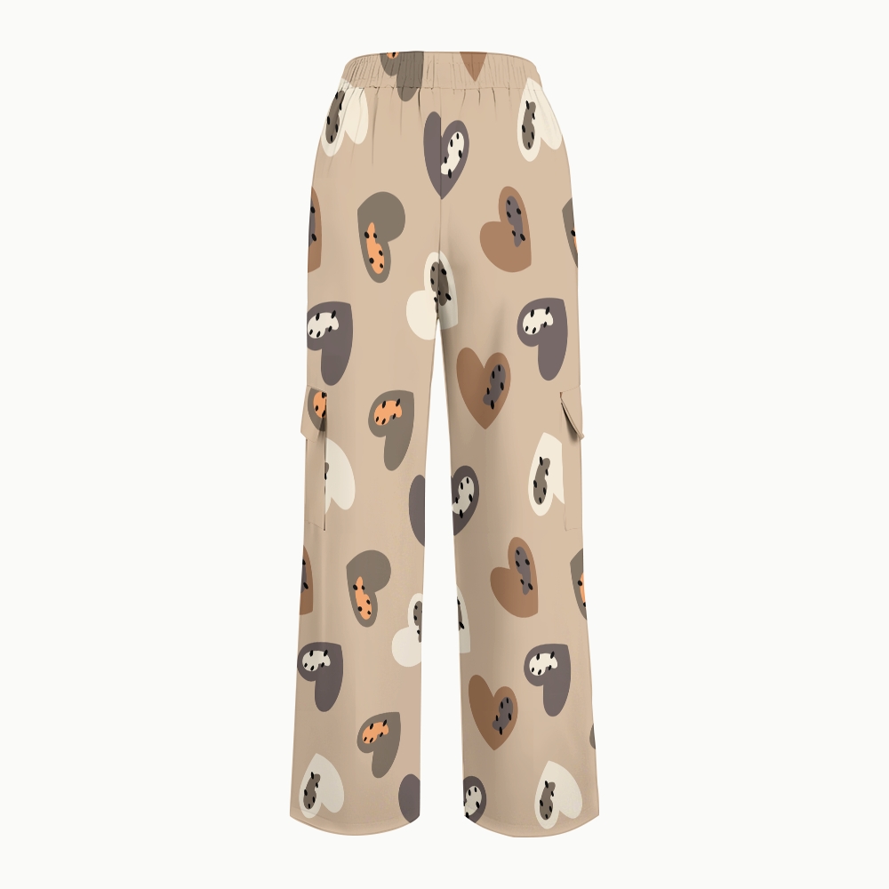 Women's Cheetah Heart Printed Scrub Set CL06