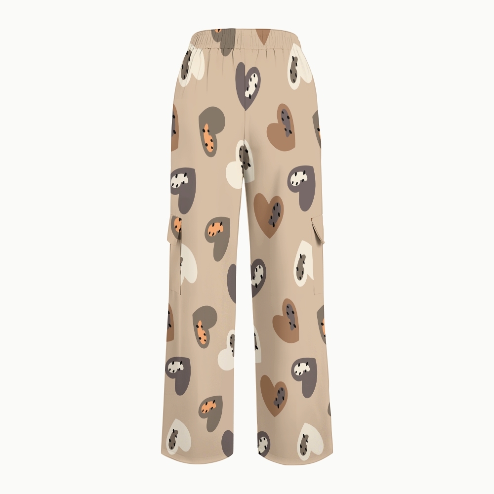 Women's Cheetah Heart Printed Scrub Set CL06