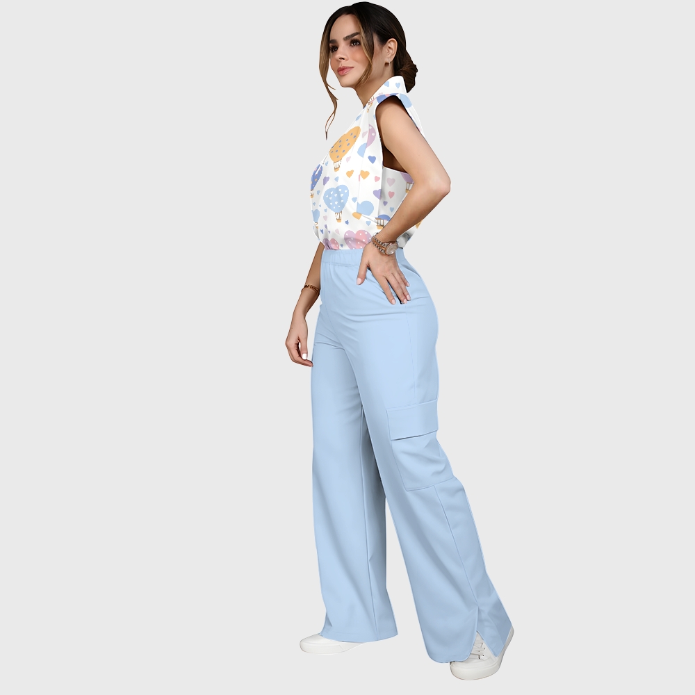 Women's Love Balloons Printed Scrub Set CL08