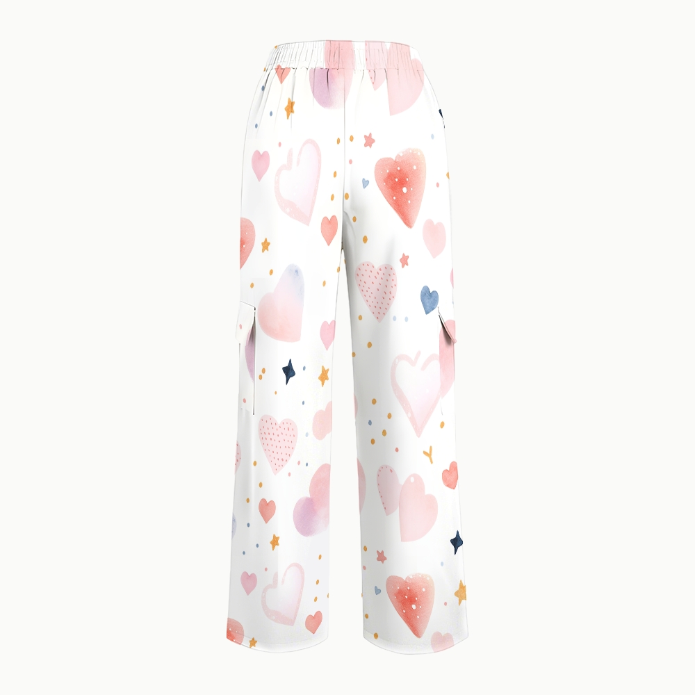 Women's Hearts Stars Dots Printed Scrub Set CL09