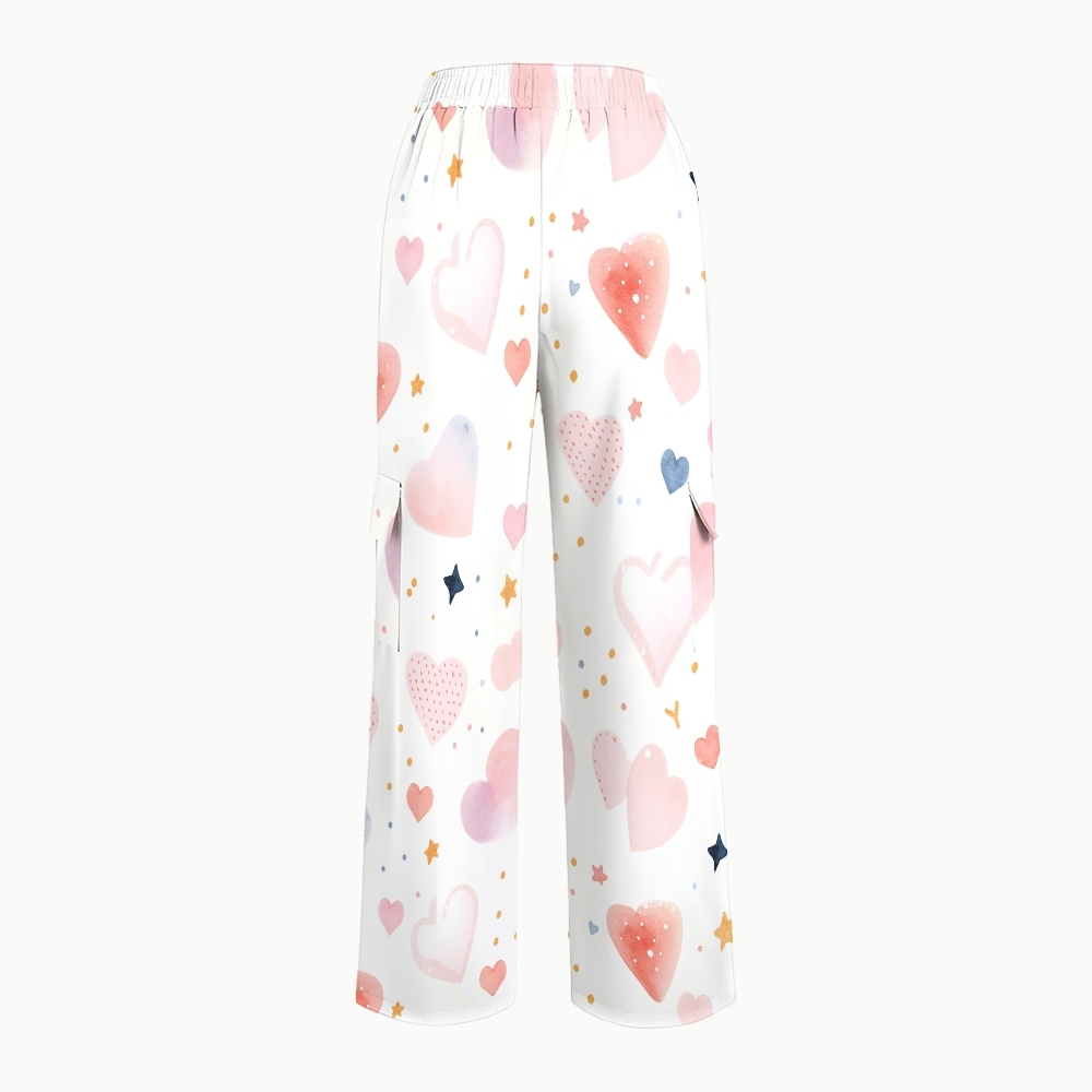 Women's Hearts Stars Dots Printed Scrub Set CL09
