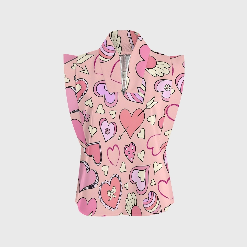 Women's Fall in Love Printed Scrub Set CL10
