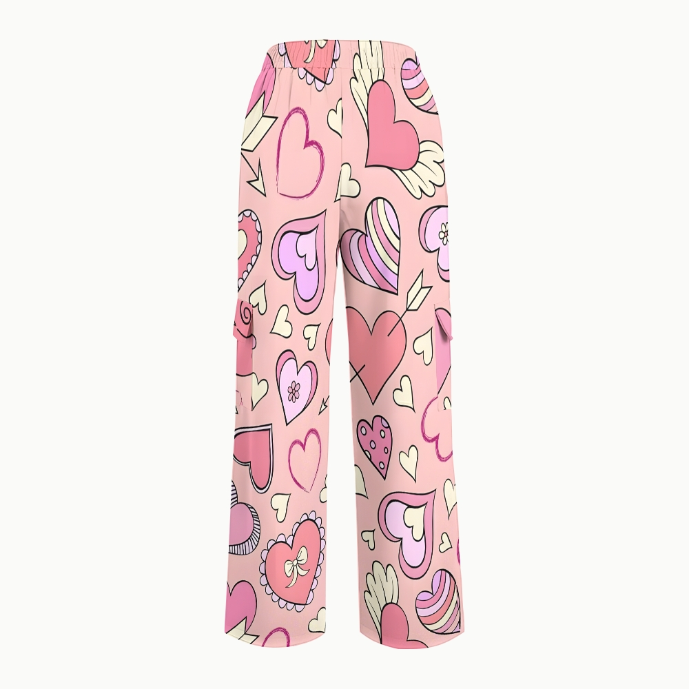 Women's Fall in Love Printed Scrub Set CL10