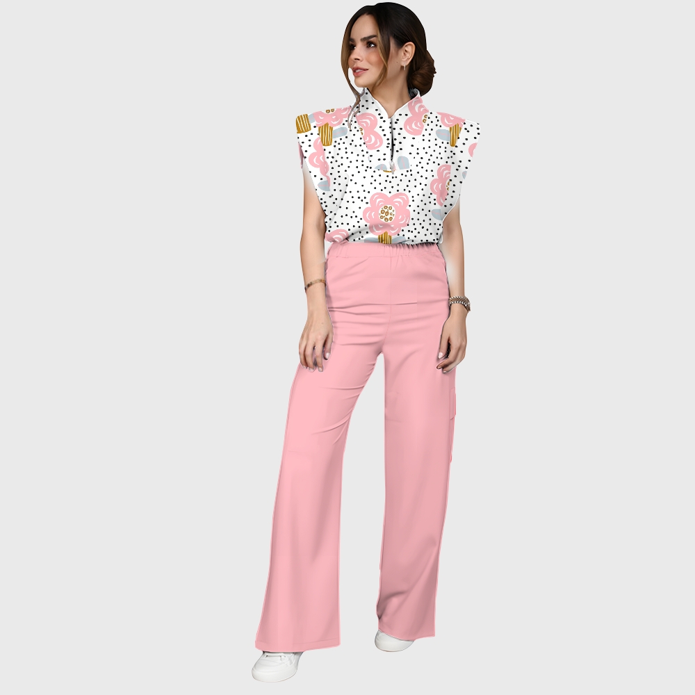 Women's Polka Dot Printed Scrub Set SP07