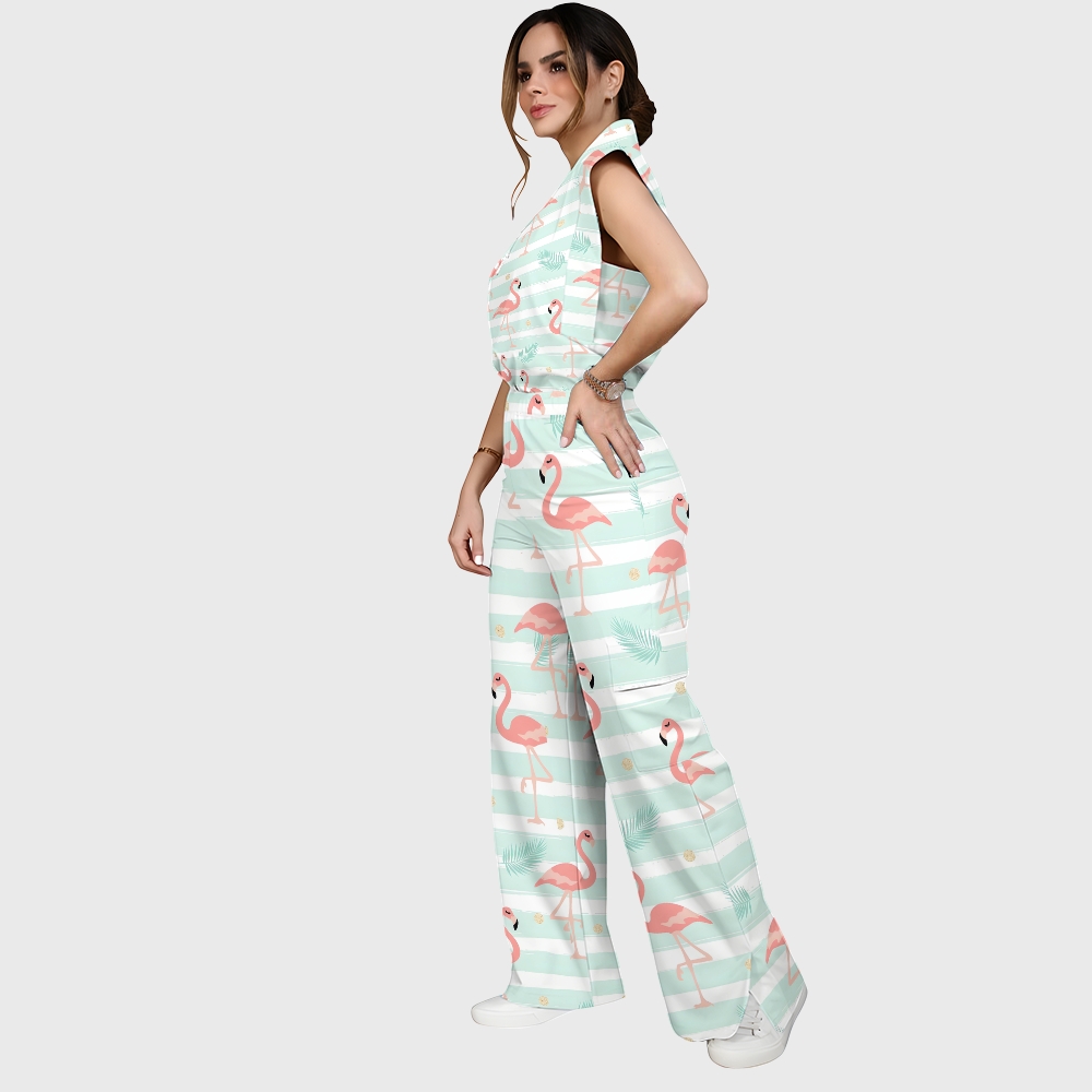 Women's Flamingo Printed Scrub Set SL01