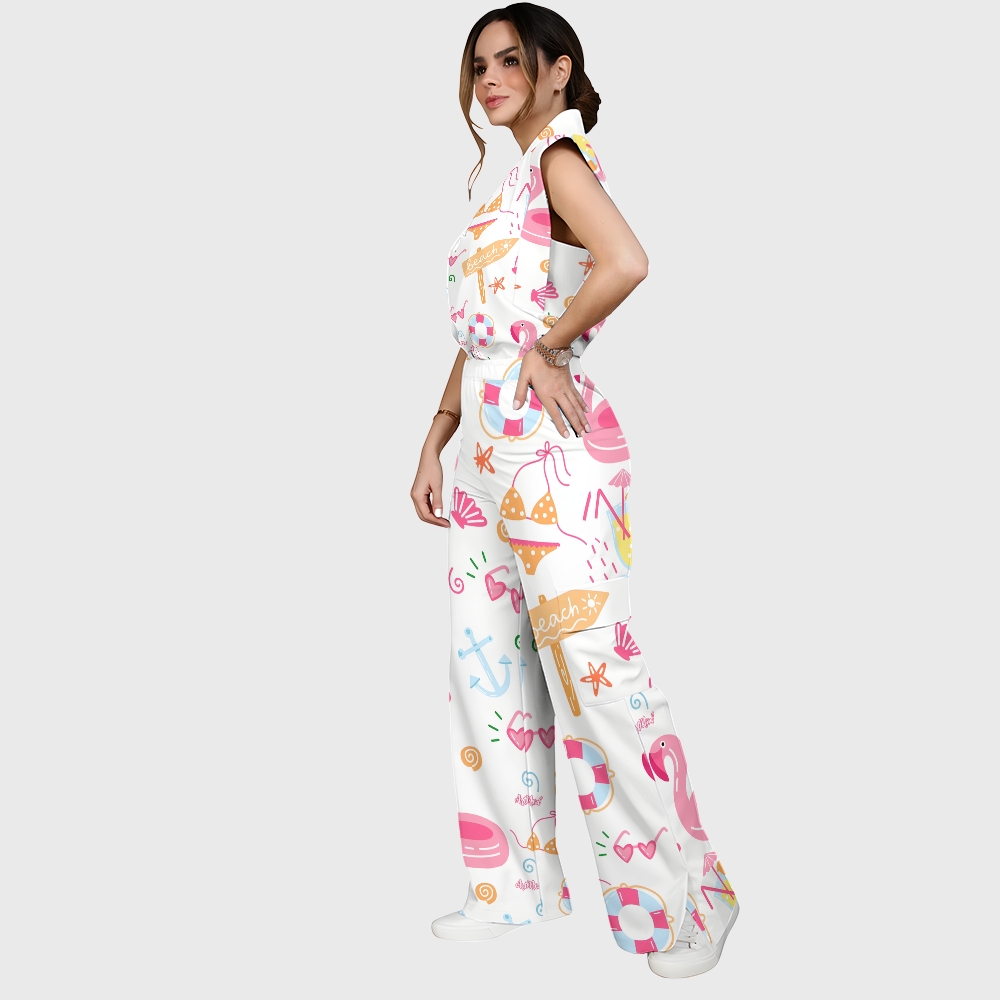 Women's Flamingo Printed Scrub Set SL05