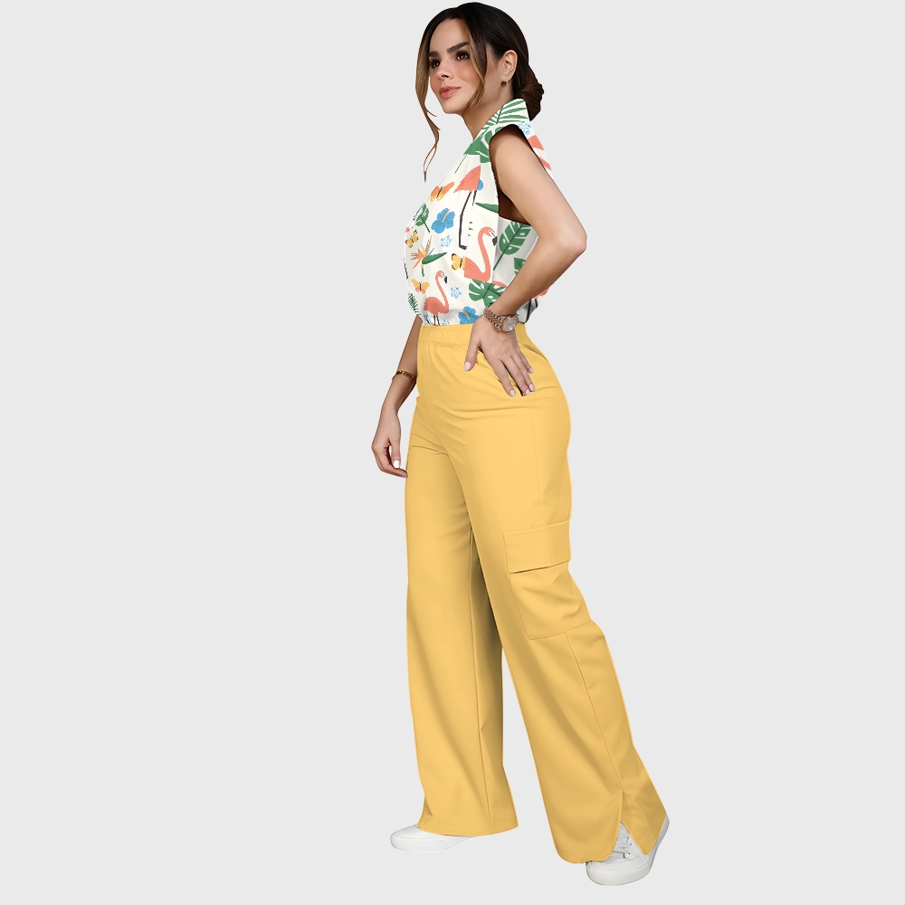 Women's Flamingo Printed Scrub Set SL06