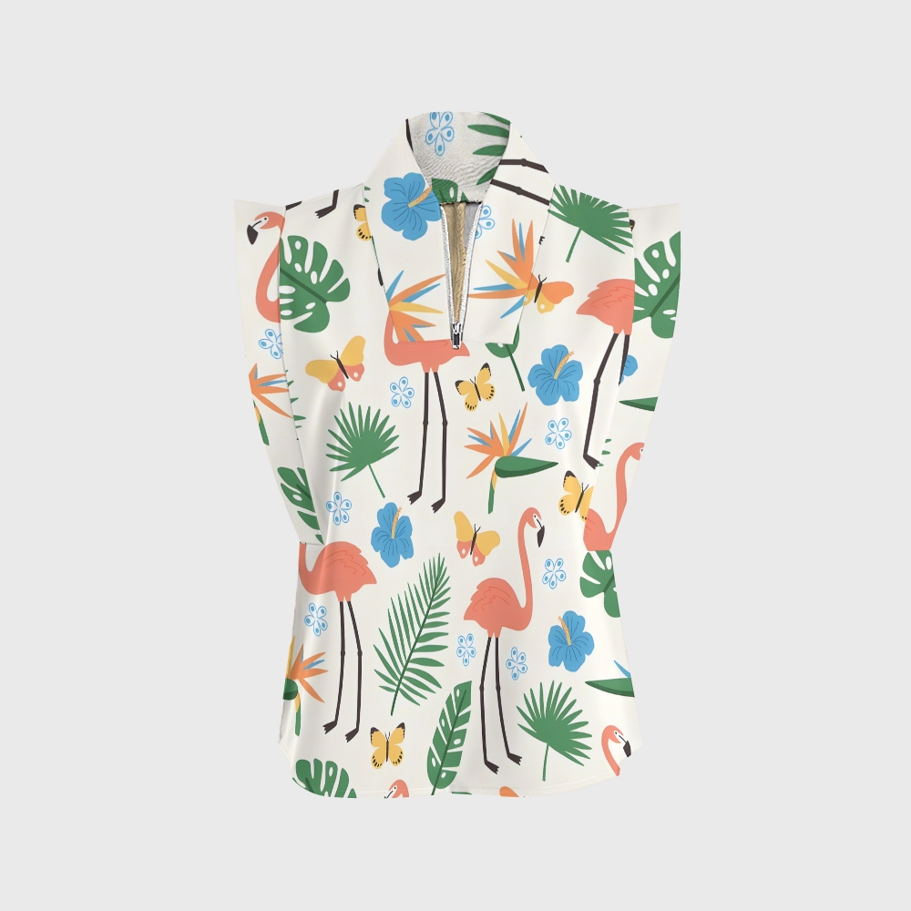 Women's Flamingo Printed Scrub Set SL06