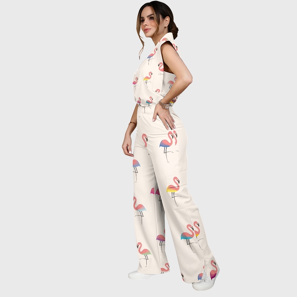Women's Flamingo Printed Scrub Set SL07