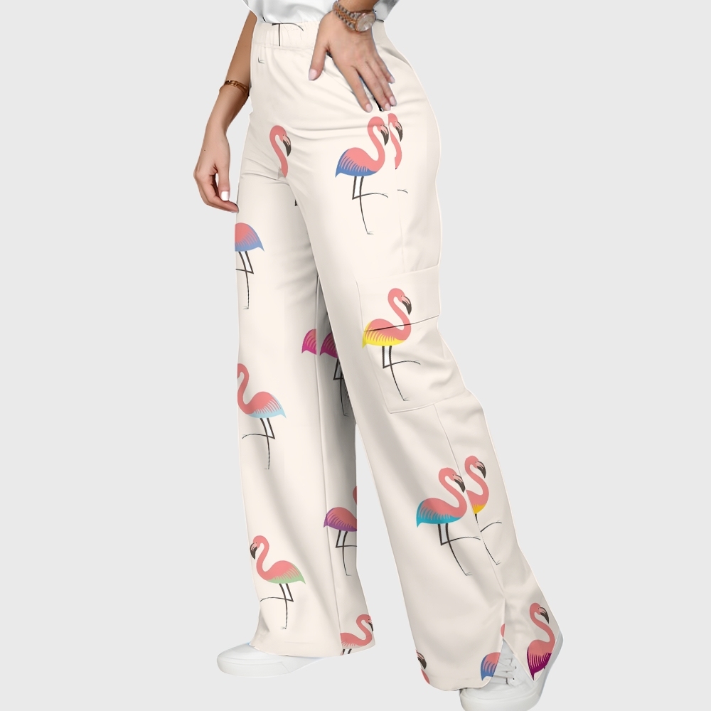 Women's Flamingo Printed Scrub Set SL07