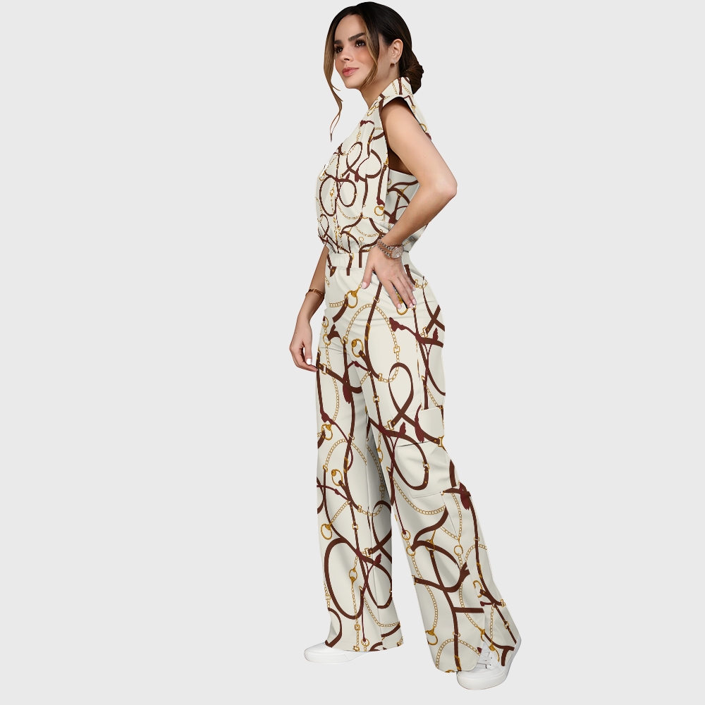 Women's Metallic Line Series Printed Scrub Set  SM01