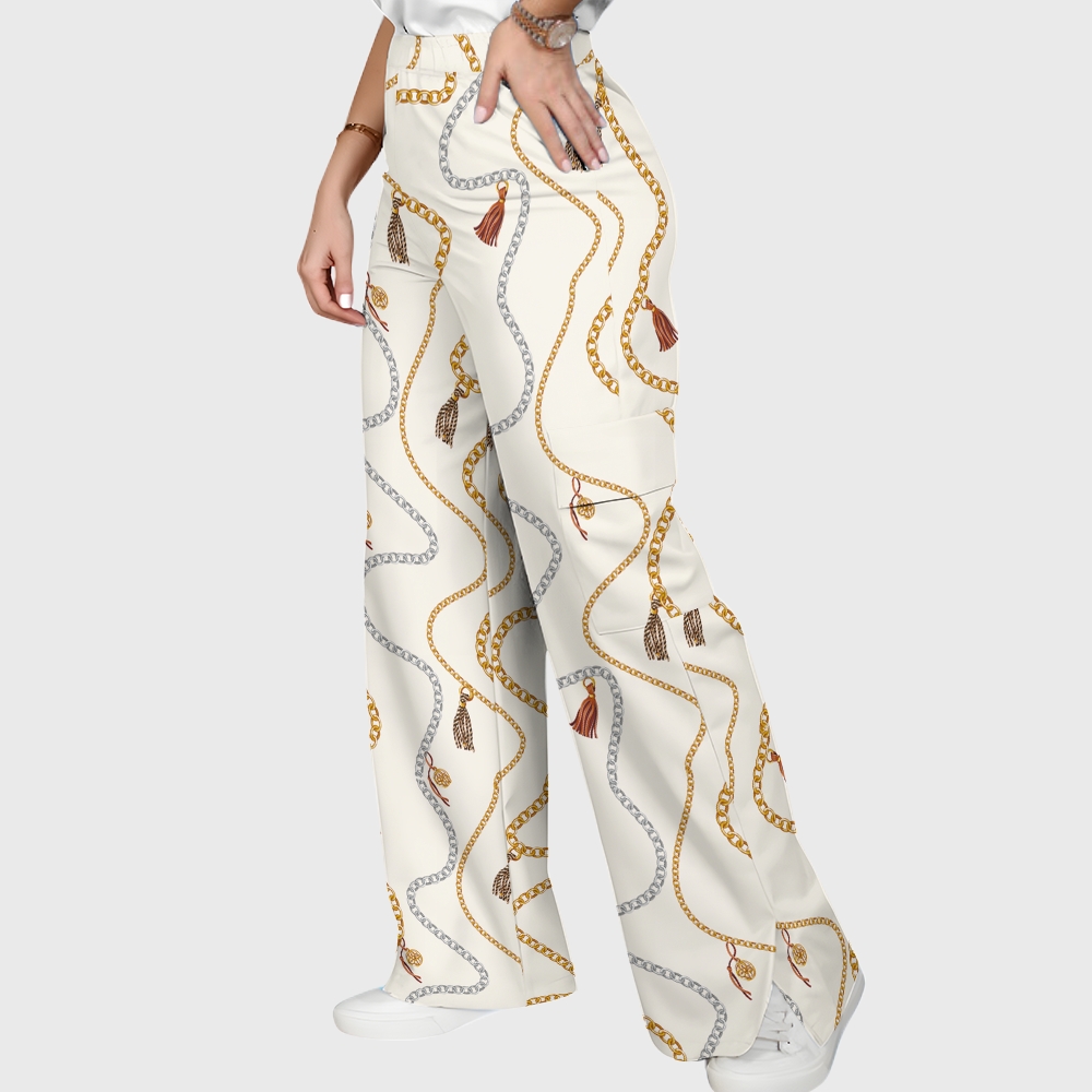 Women's Metallic Line Series Printed Scrub Set  SM03