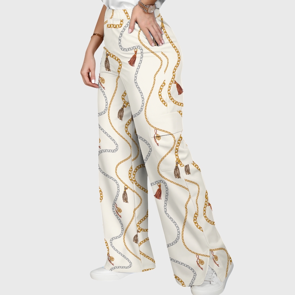 Women's Metallic Line Series Printed Scrub Set  SM03