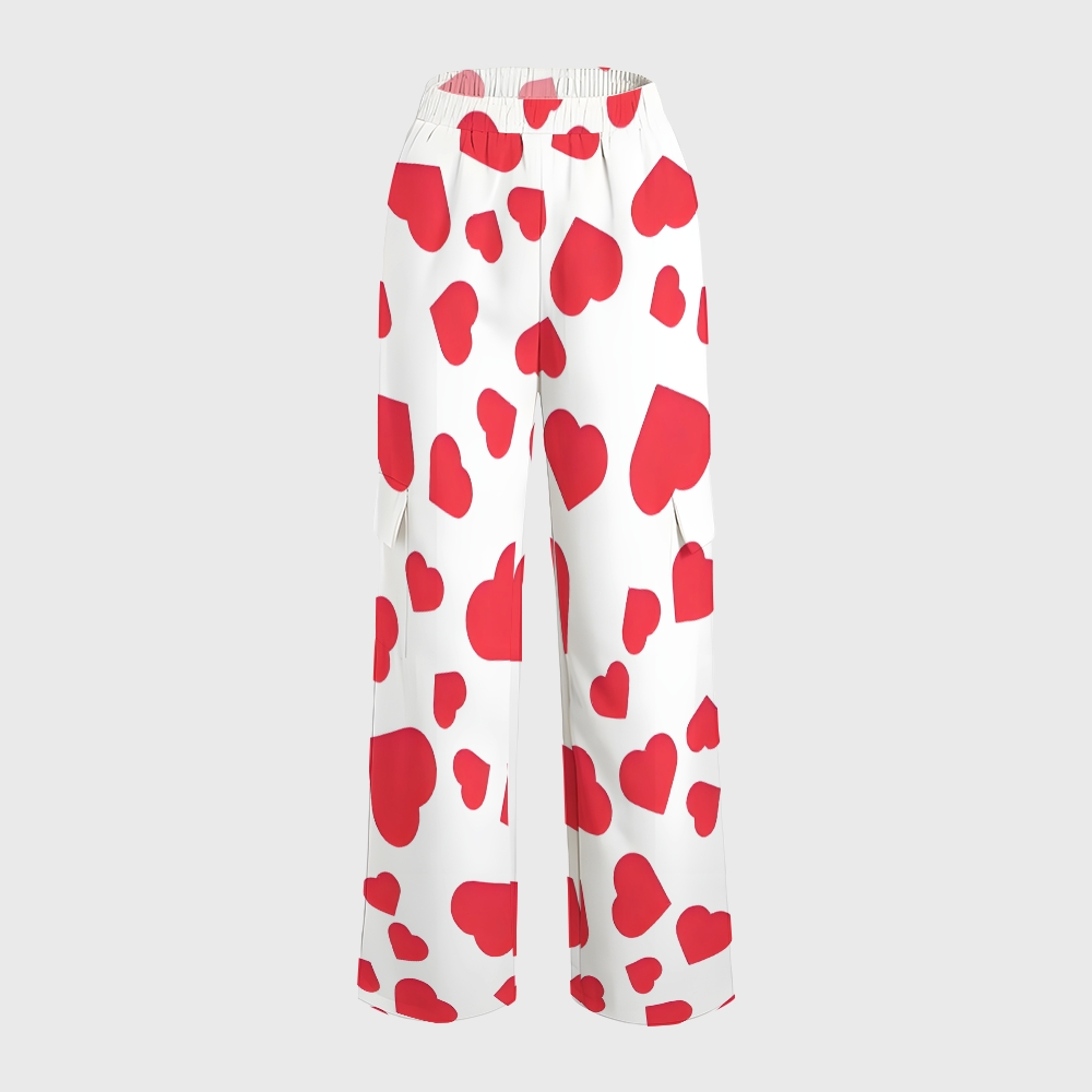 Women's Colorful Heart Pattern  Scrub Set CL11