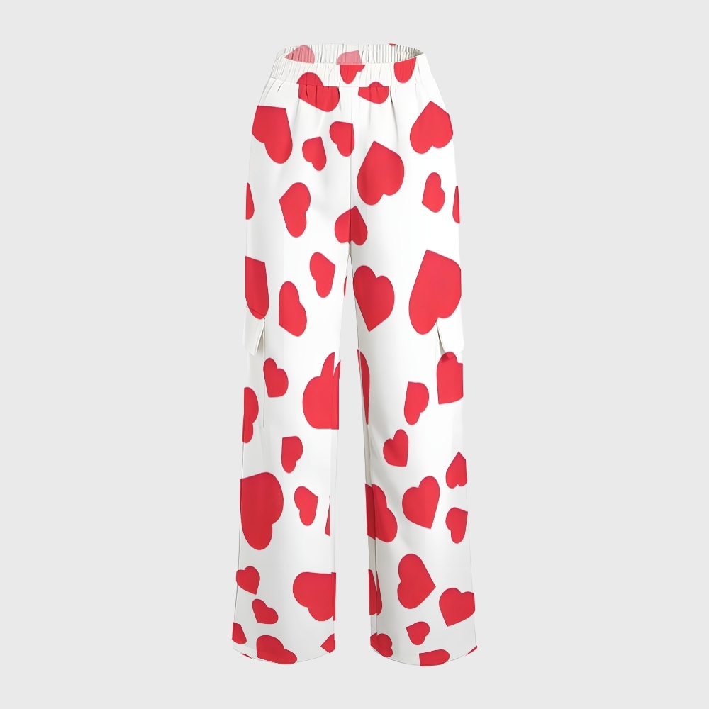 Women's Colorful Heart Pattern  Scrub Set CL11