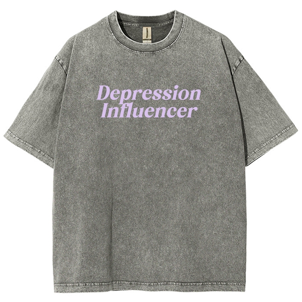 Depression Influencer Washed Vintage T-shirt