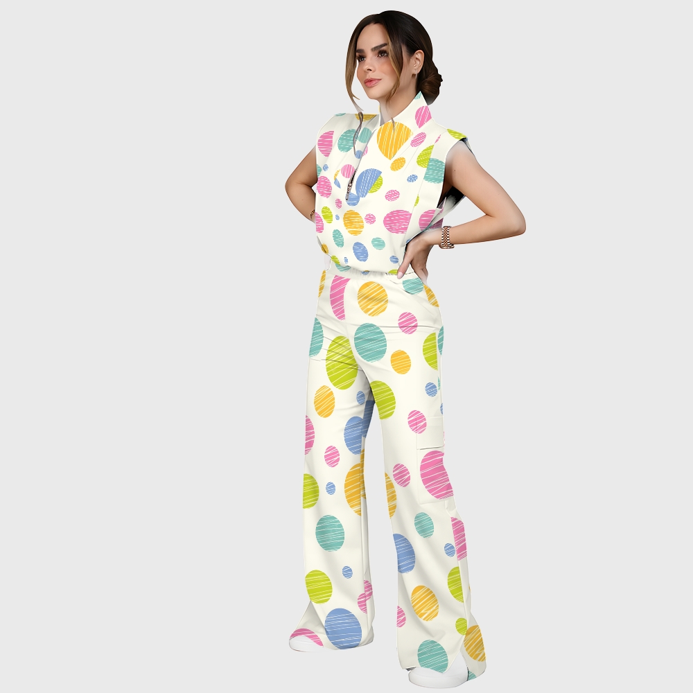 Women's Polka Dot Printed Scrub Set SP13