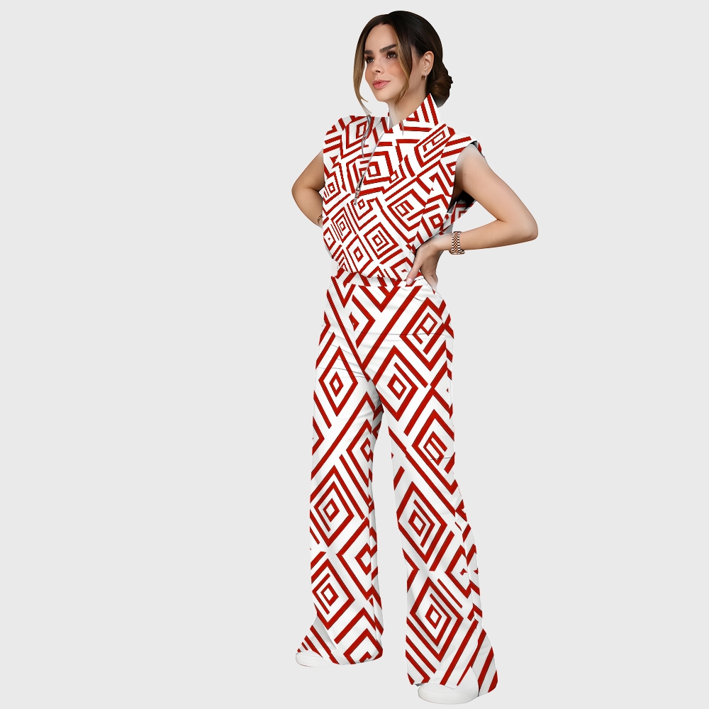 Women's Metallic Line Series Printed Scrub Set  SM04