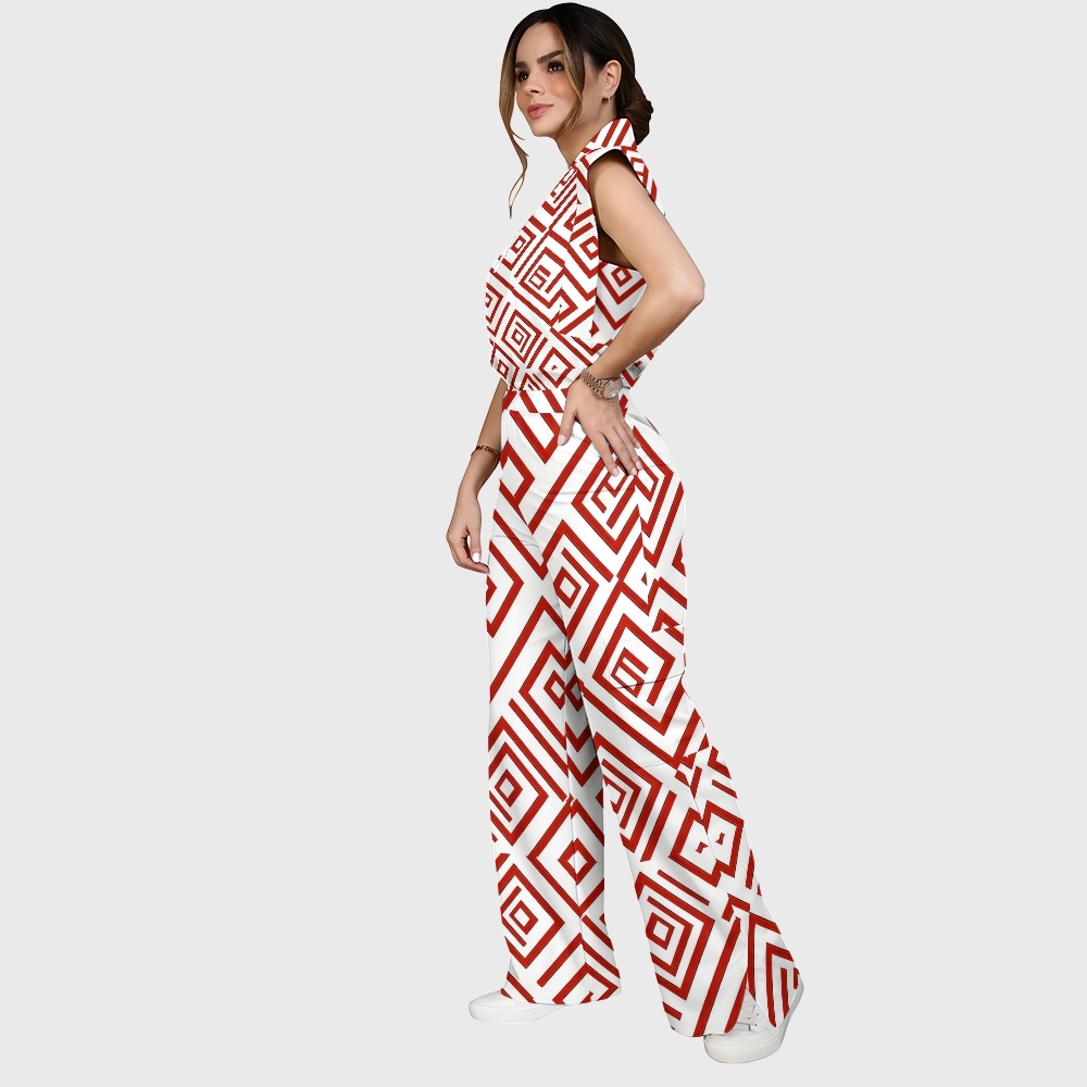 Women's Metallic Line Series Printed Scrub Set SM04