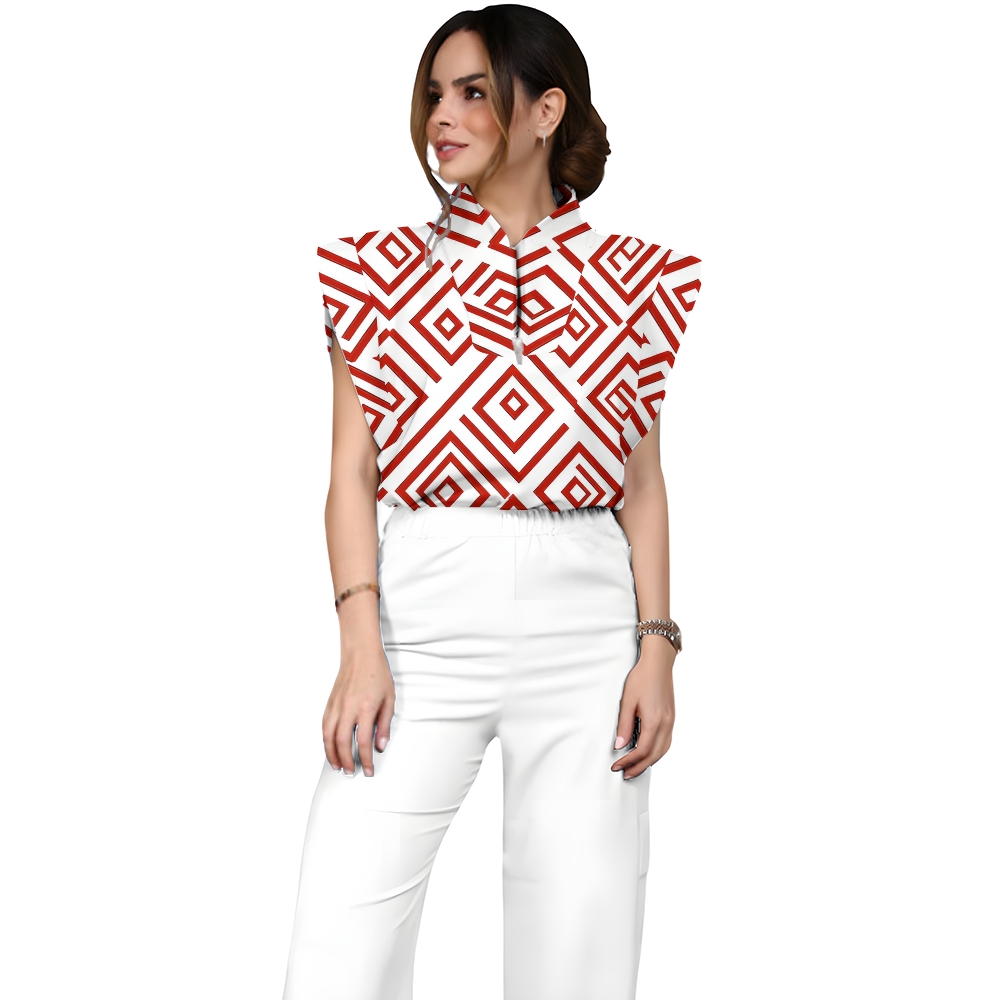 Women's Metallic Line Series Printed Scrub Set  SM04