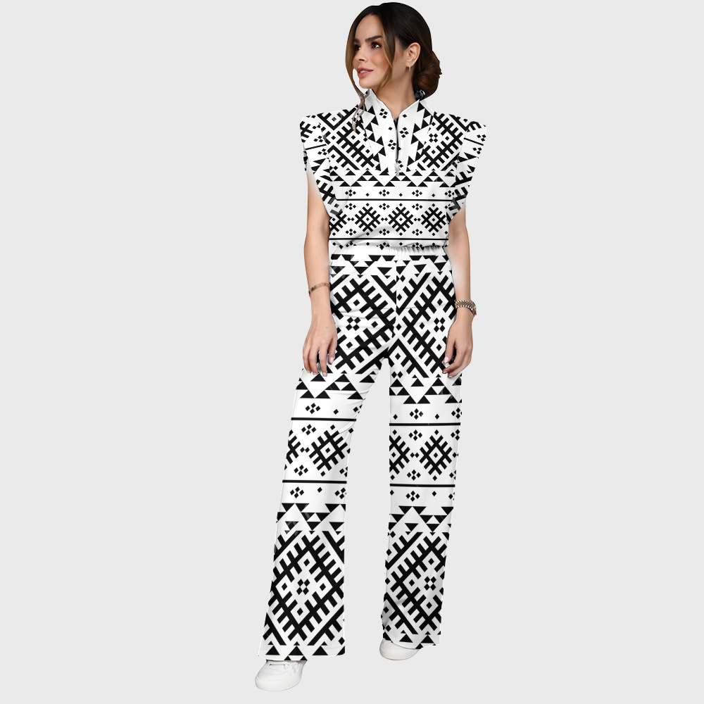Women's Metallic Line Series Printed Scrub Set  SM05