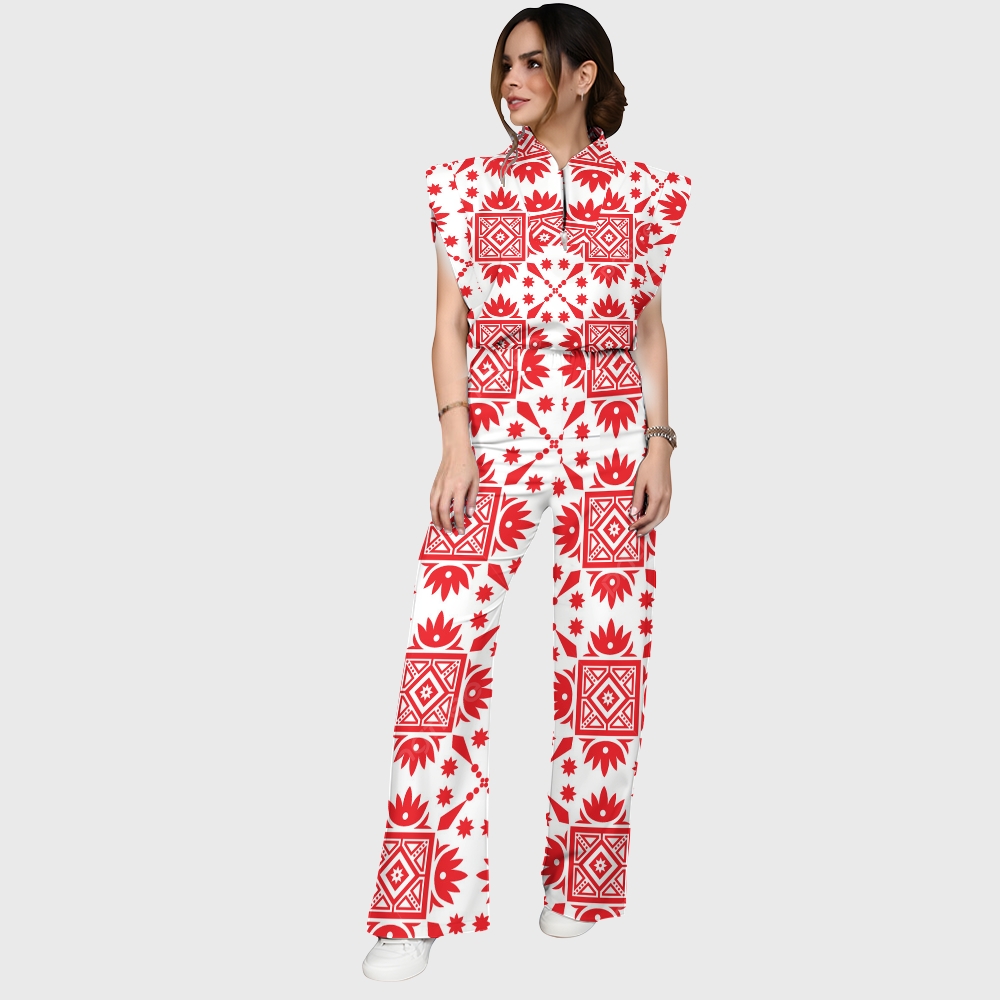 Women's Metallic Line Series Printed Scrub Set  SM06