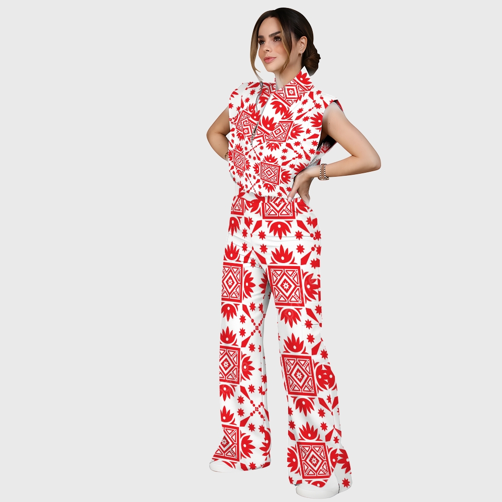 Women's Metallic Line Series Printed Scrub Set  SM06
