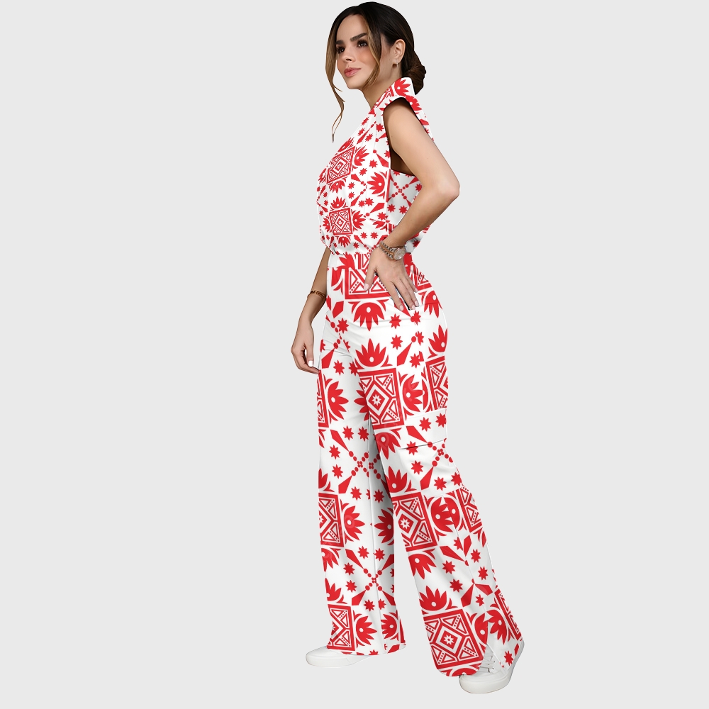 Women's Metallic Line Series Printed Scrub Set SM06