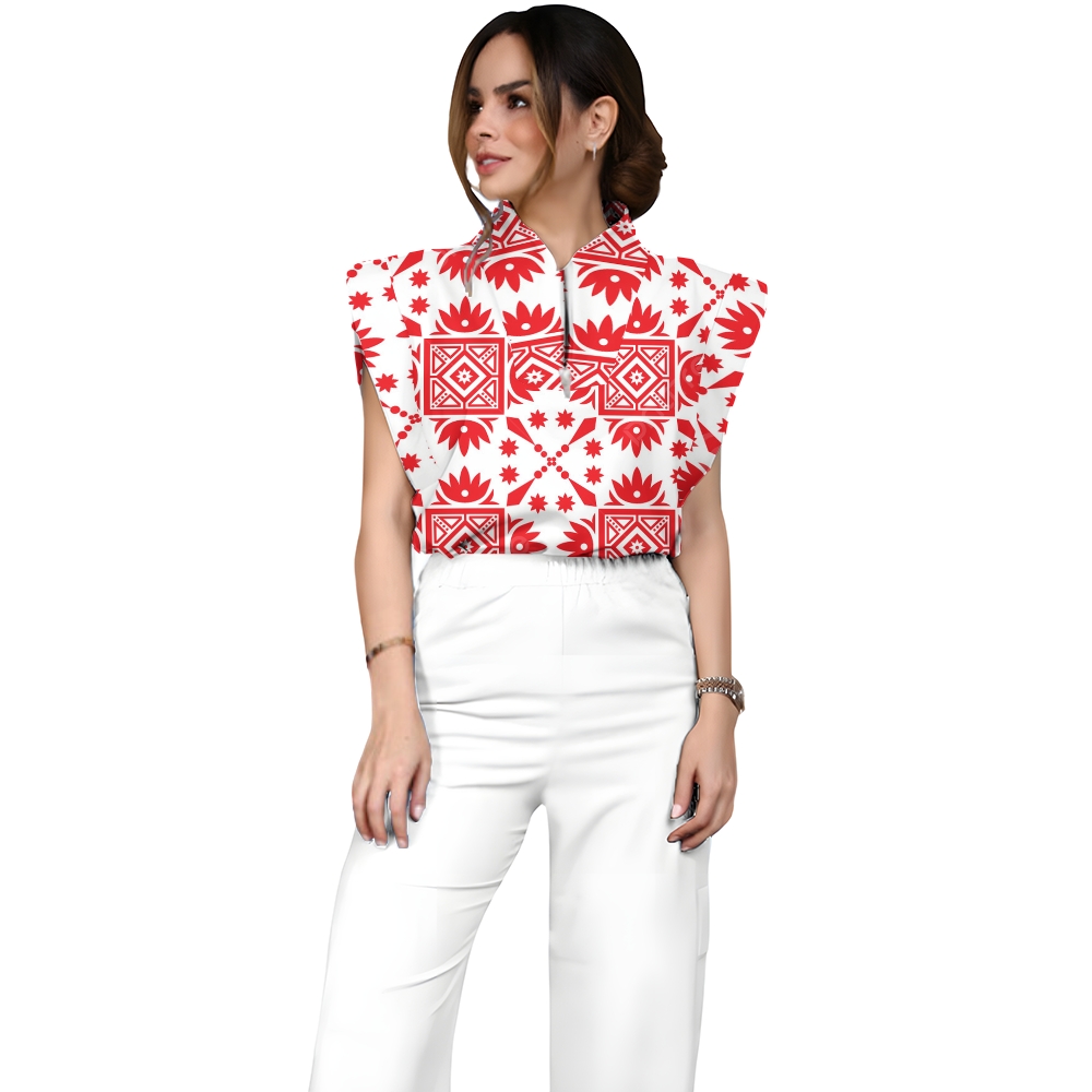 Women's Metallic Line Series Printed Scrub Set  SM06