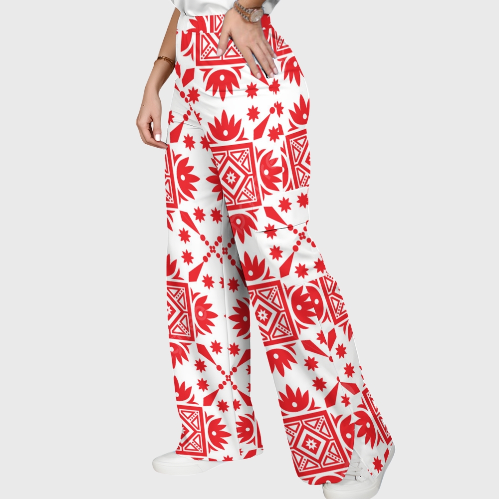 Women's Metallic Line Series Printed Scrub Set  SM06