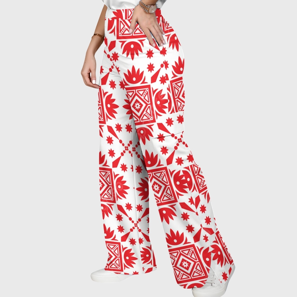 Women's Metallic Line Series Printed Scrub Set  SM06