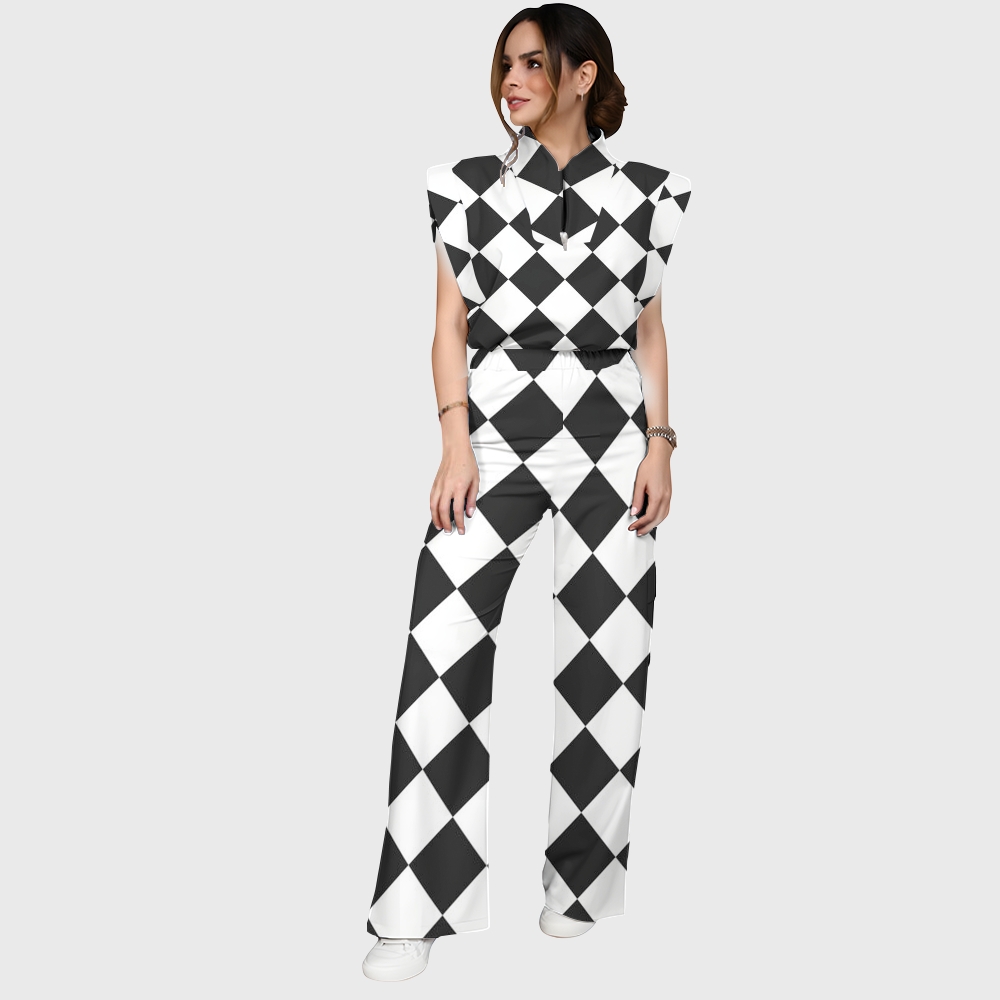 Women's Metallic Line Series Printed Scrub Set  SM07