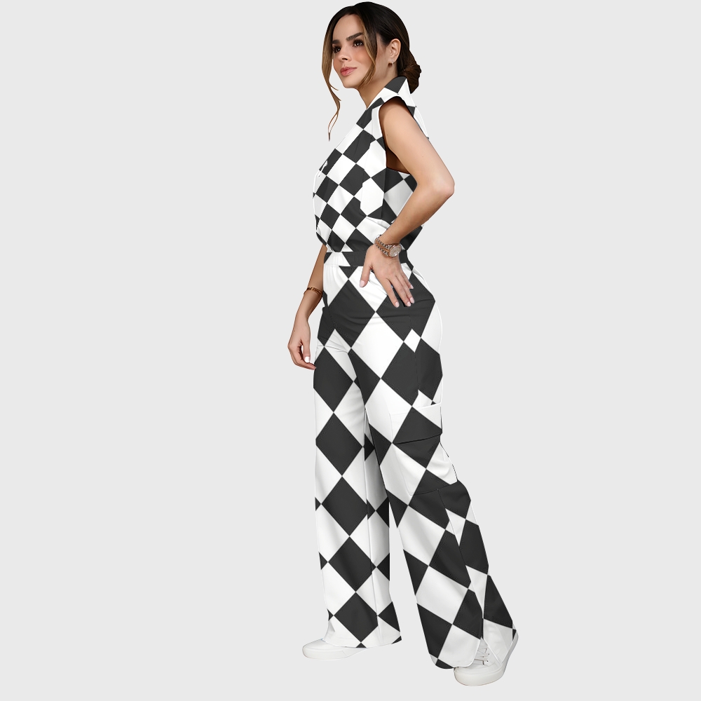 Women's Metallic Line Series Printed Scrub Set SM07