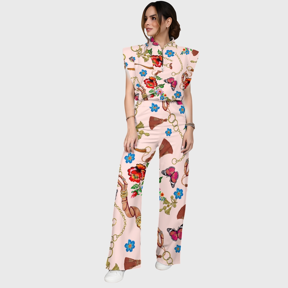 Women's Metallic Line Series Printed Scrub Set  SM10