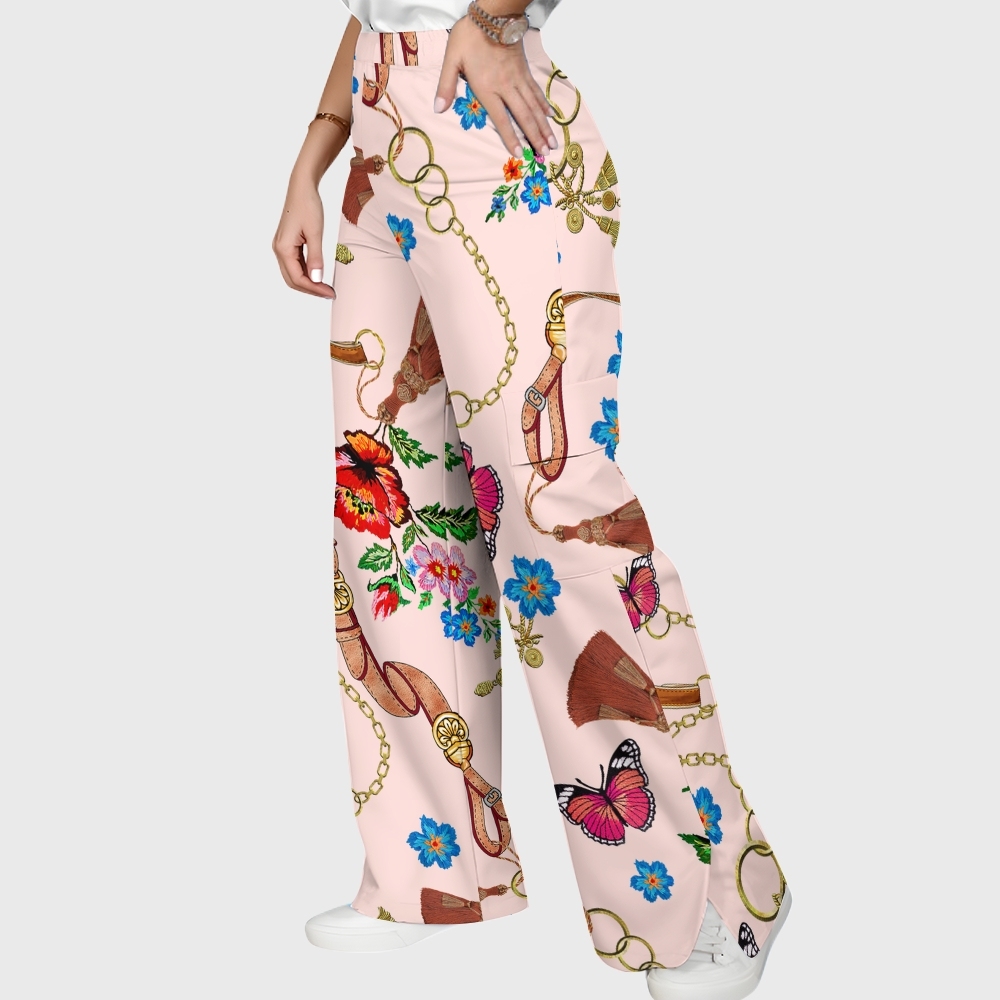 Women's Metallic Line Series Printed Scrub Set  SM10