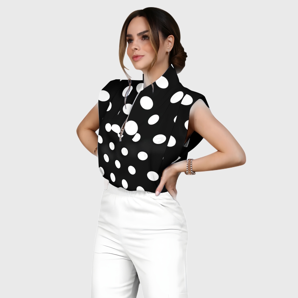 Women's Polka Dot Printed Scrub Set SP17