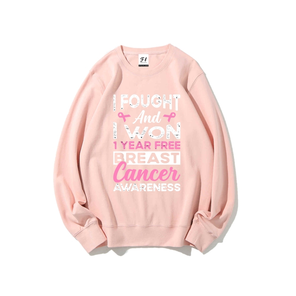 I Fought And I Won Breast Graphic Sweatshirt