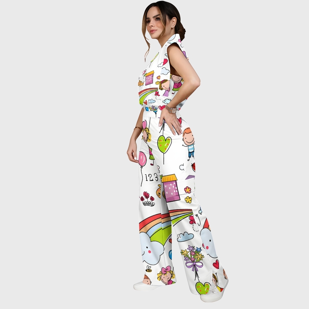 Women's Children's Cartoon Printed Scrub Set SK01