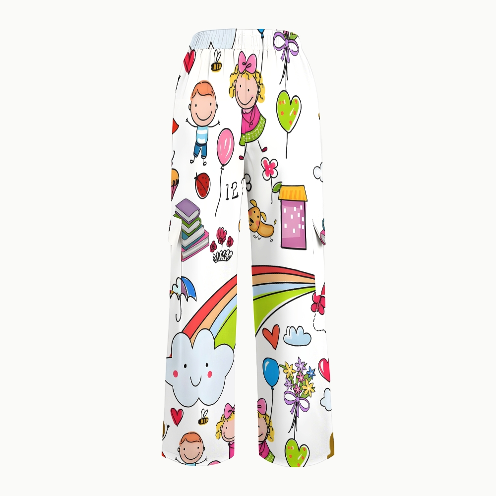 Women's Children's Cartoon Printed Scrub Set SK01