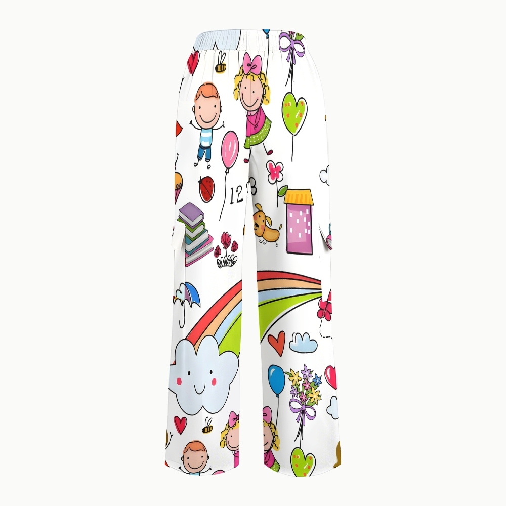 Women's Children's Cartoon Printed Scrub Set SK01