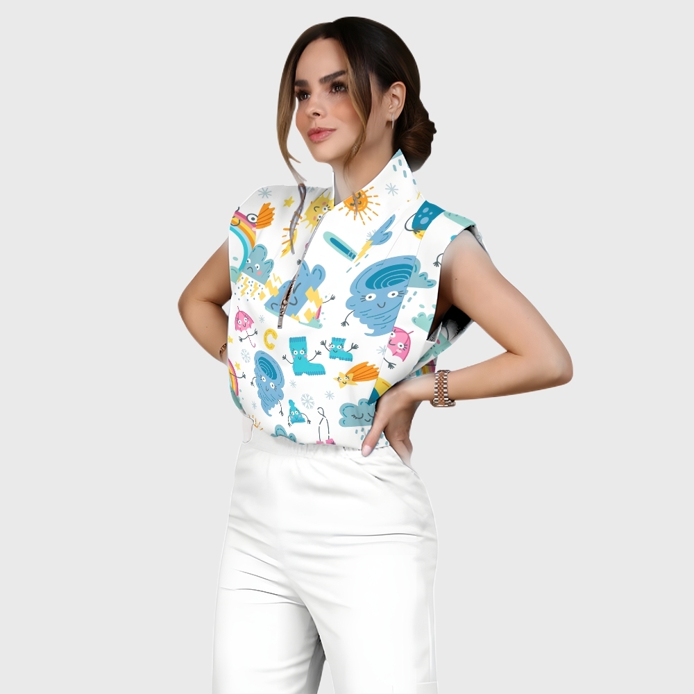 Women's Children's Cartoon Printed Scrub Set SK02