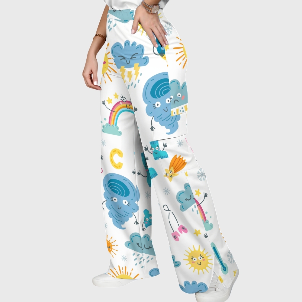 Women's Children's Cartoon Printed Scrub Set SK02