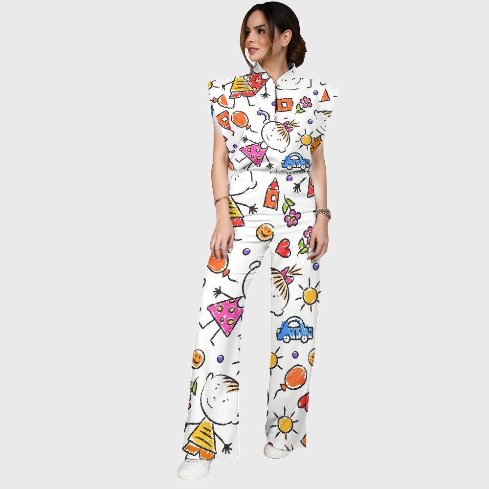 Women's Children's Cartoon Printed Scrub Set SK03